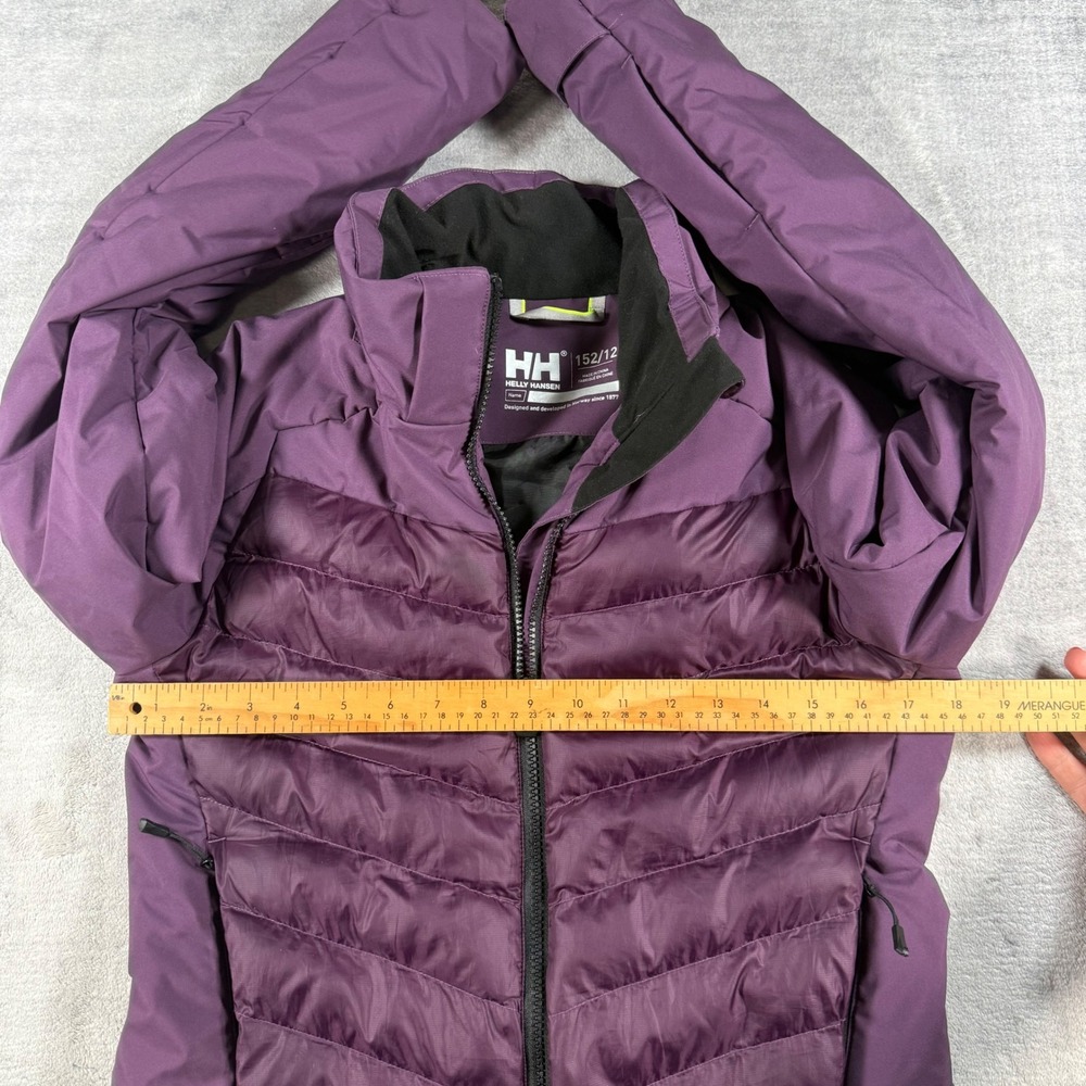 Helly Hansen Jacket Womens Youth 12 Purple RECCO Insulated Puffer Winter Coat - Picture 11 of 12